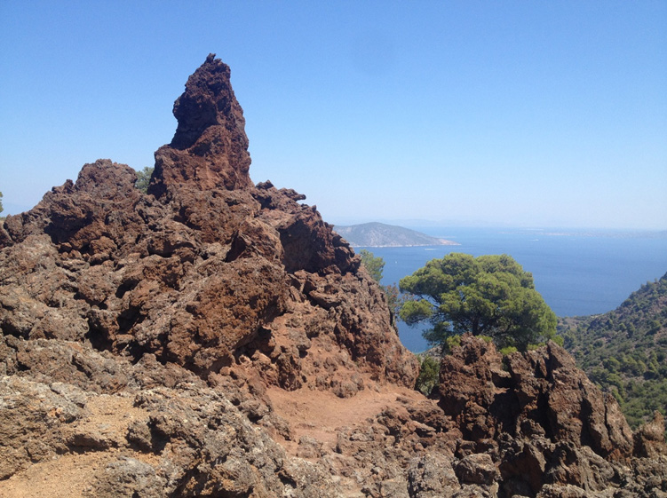 Volcanic landscape of Mavri Petra